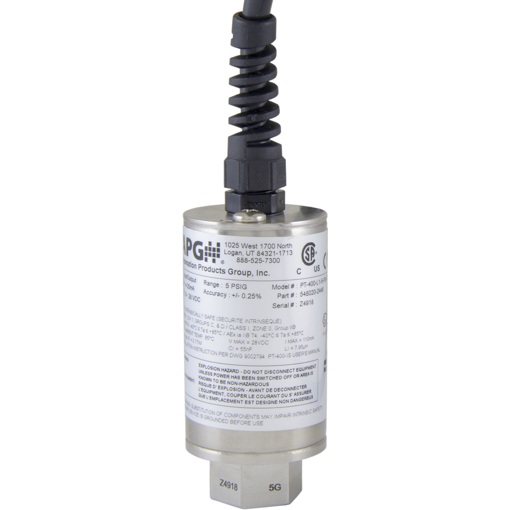 PT400 Pressure Transducer Telematic Controls Inc.